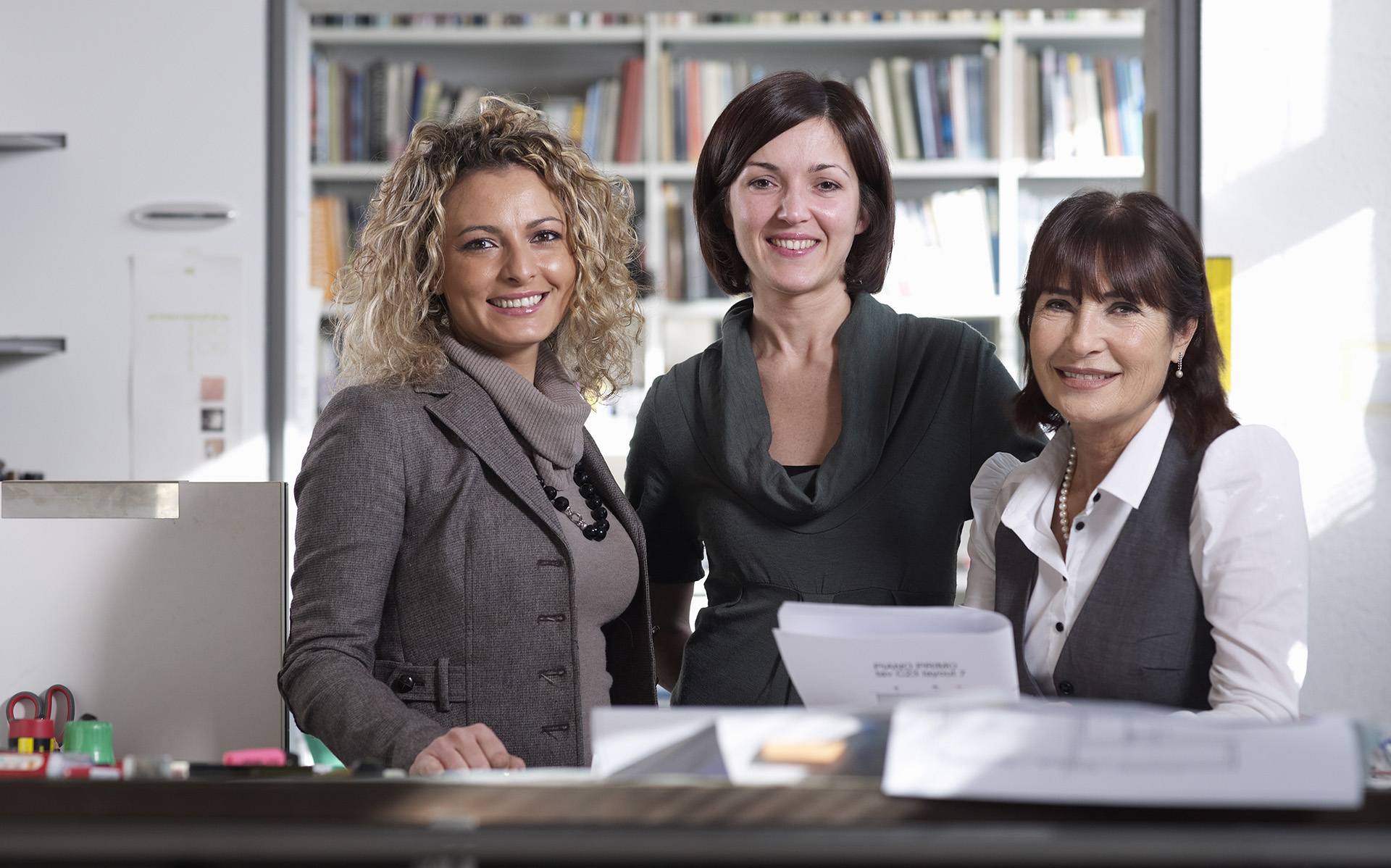 Three female colleagues in Office